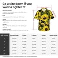 thumbnail image 5 of Honeii Sunflowers In Vintage Print Men’s Hawaiian Shirt,Classic Button-Down Short Sleeve Shirt, for Beach, Vacation, and Outdoor Activities,Small, 5 of 7