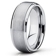 thumbnail image 2 of Silly Kings 7mm Tungsten Carbide Wedding Ring Brushed Polish Unique Edges Comfort Fit Men & Women Band 12, 2 of 3