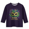 thumbnail image 4 of Spazoro Kids Child Girls Casual T-Shirts Tee, Fashion Summer Mardi Gras Print 3/4 Sleeve Crew Neck Loose Tops Trousers for Girls Purple Size 4 T, 4 of 5
