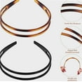 thumbnail image 4 of Hard Plastic Headbands Double Row Hair Hoops Vintage No Slip Hair Bands with Teeth for Women, 2pcs, 4 of 4