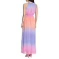 thumbnail image 2 of Donna Morgan Halter Neck Sleeveless Back Zipper Long Chiffon Dress-PINK MULTI / 4, 2 of 2