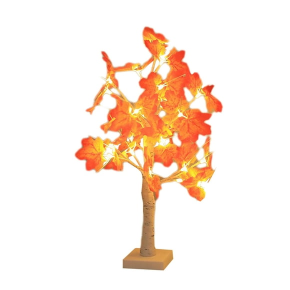 Yhmxh Thanksgiving Day Decorations Thanksgiving Maple Tree Harvests Festival Tree Lights Led Yellow Maple Leaf Indoor Decoration Lights Party Event Holiday Decoration Scene Glowing Tree Trees Lights