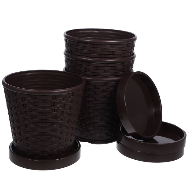 unbranded 4Jgo Macetas De Plástico Café Con Para Cultivo De Plantas En Y Oficina