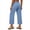 Blue, variant on hotojiny Women's Wide Leg Pants with Pockets V Crossover High Waist Loose Sweatpants Fashion Cropped Lounge Yoga Workout Sweatpants