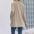 thumbnail image 4 of Evdexr Open Front Cardigans for Womens Long Lightweight Cover Ups Long Sleeve Solid Color Cardigan Sweaters Trendy Thin Knit Flowy Kimono Cardigans with Pockets Khaki 2XL, 4 of 4