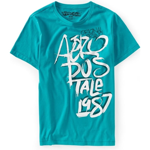 Camiseta gráfica Aeropostale Aero 1987 Graffiti para hombre verde grande