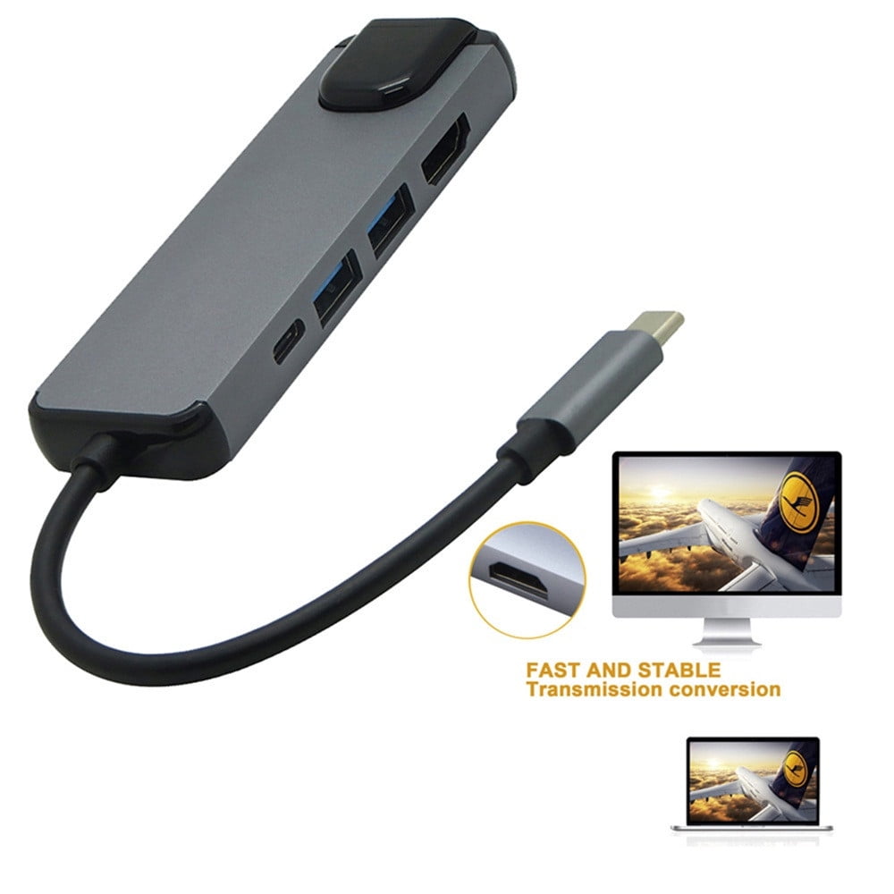 5 in1 USB 3.1 Type C Hub 4K Hdmi USB 3.0 to Rj45 Lan Adapter Charger For Macbook