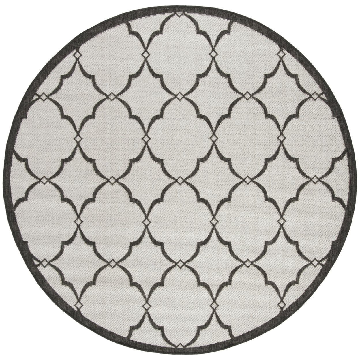 SAFAVIEH Beach House Sharla Geometric Indoor/Outdoor Area Rug, Light Grey/Charcoal, 8' x 8' Square