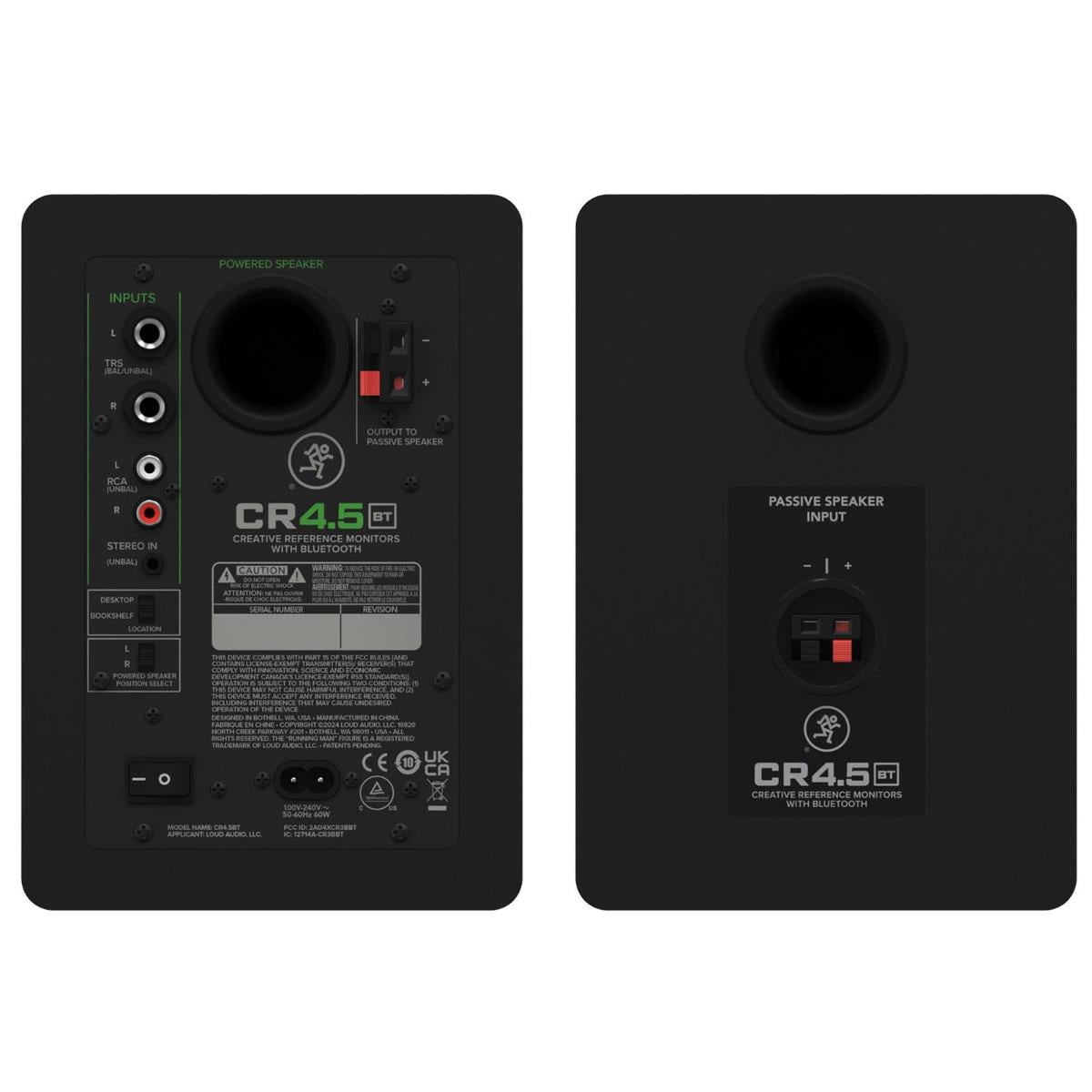 Mackie CR4.5 4.5" Powered Studio Monitors with Desktop Stands Package
