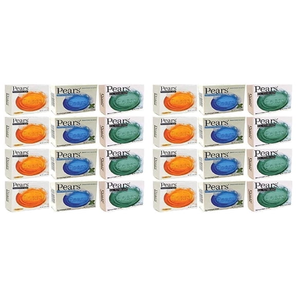 Pear Bar Soap Variety Mint Extract Lemon & Original, 2 Pack of 12