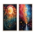 thumbnail image 2 of Designart "Hardedge Art Sublime Tree consistency I" Hard Edge Painting Framed Wall Art Set Of 2 - Multi-Color Abstract Gallery Wall Frame Set For Home Decor, 2 of 7