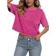 thumbnail image 5 of Sundazz Cropped T shirts for Women Oversized Vintage Cotton Tee Short Sleeve Summer Tops Casual Shirts, 5 of 8