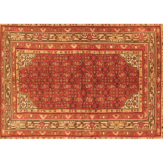Ahgly Company Indoor Rectangle Persian Orange Traditional Area Rugs, 2' x 3'