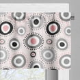 thumbnail image 3 of Ambesonne Geometric Valance Pack of 2, Circlular Doodles, 54"X18", Grey Pale Pink White, 3 of 5