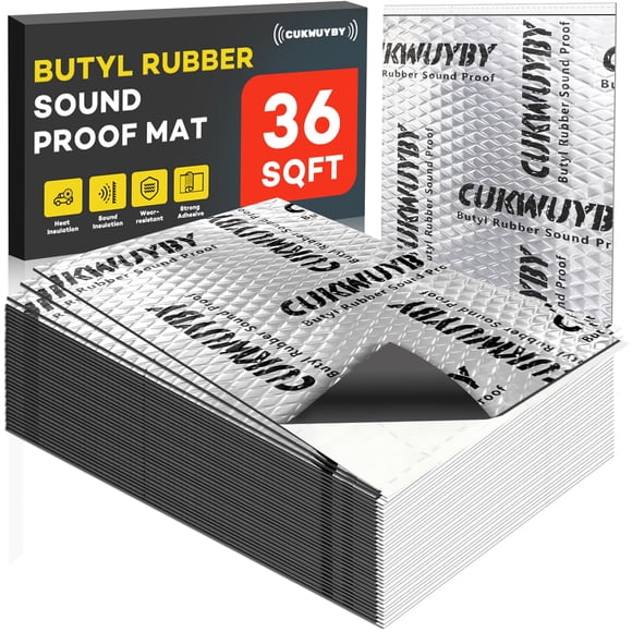 Lámina aislante acústica para auto CUKWUYBY de 2 mm y 3,4 m², butilo