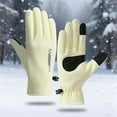 thumbnail image 2 of Fgnfyis Ski Snow Warm Gloves for Women Men Winter Thermal Touchscreen Windproof Lined Outdoor Sports Mittens Cycling Skiing Hiking Enhanced Grip Comfort Winter Gloves for Men Women Beige, 2 of 3