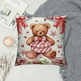 thumbnail image 2 of COMIO Gingerbread House Throw Pillow Covers Candy Cane Christmas Stocking Train Gift Pink Fun Cute WinterCushion Cover Suitable for Christmas Party Living Room Bedroom Sofa Bed, 2 of 5