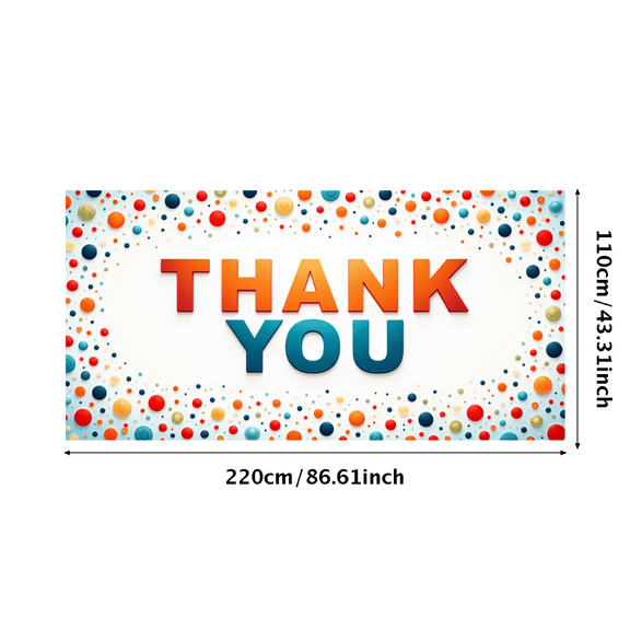 Colorful Design Thank You Banner Decorative Confetti Pattern Party Decoration for Appreciation Event Celebration Indoor Decoration