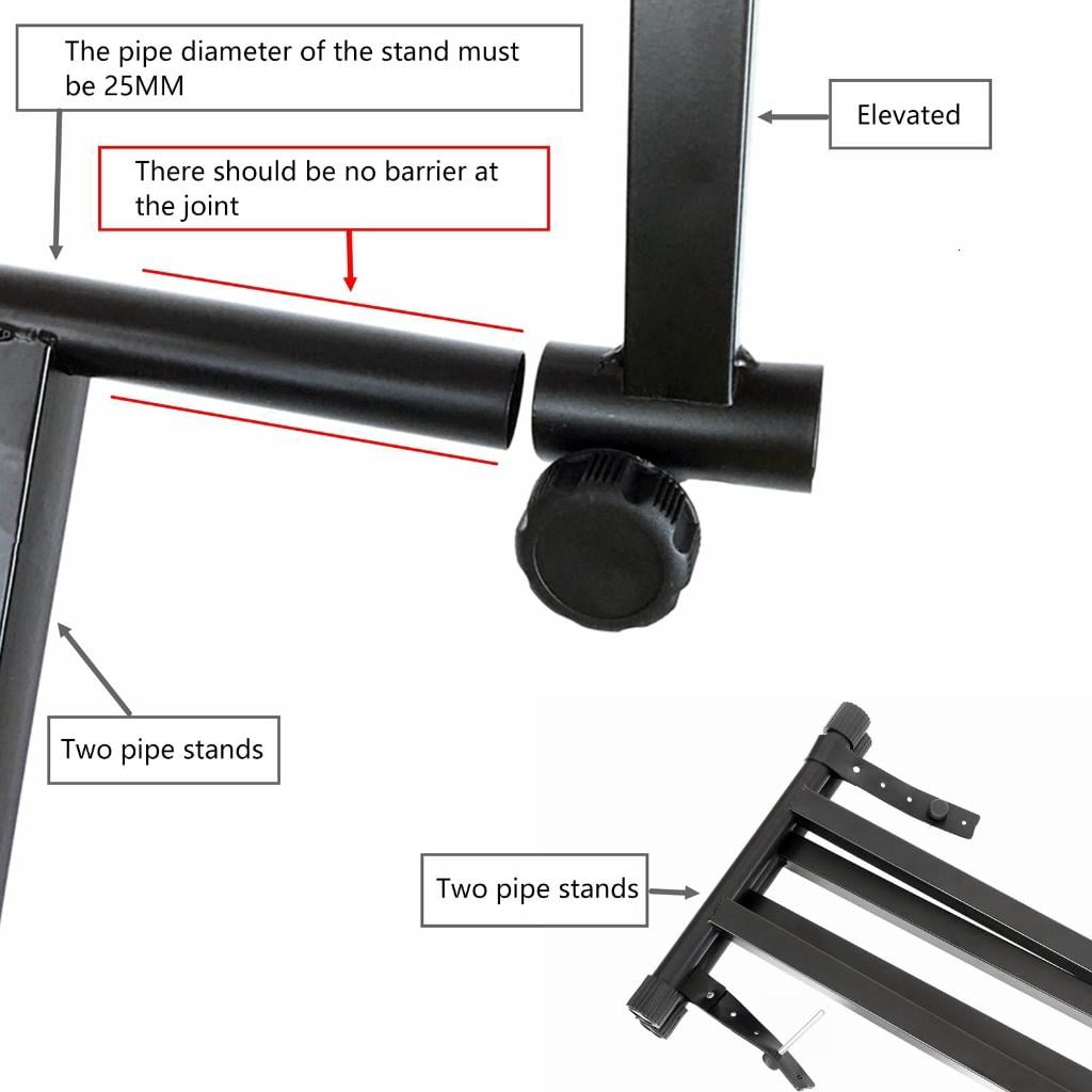 Yihuala Adjusted Electronic Piano Second Tiers Stand Piano Keyboard Stand Electric Piano Holder Adjustable Stable Keyboard Rack