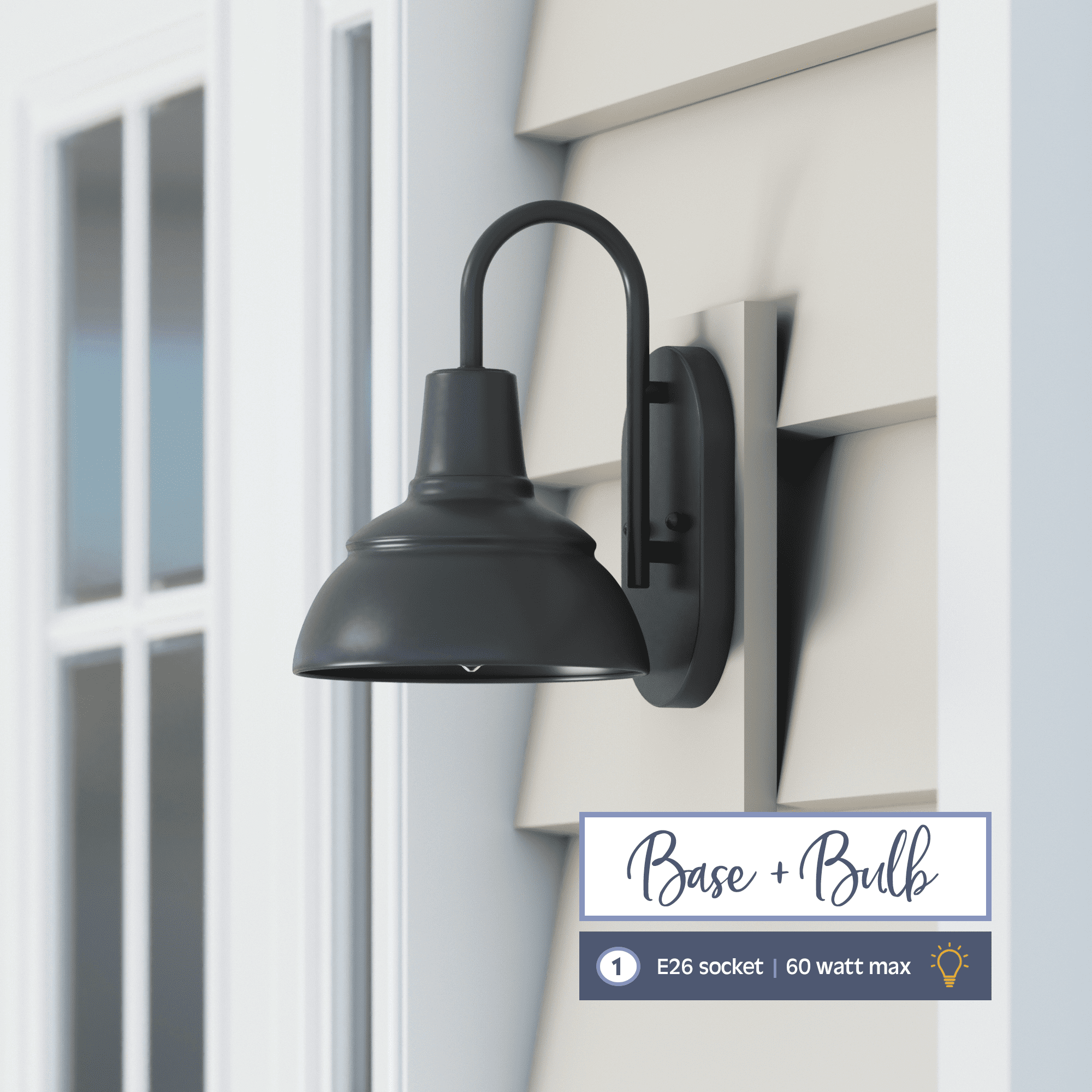 Prominence Home Brightondale Matte Black Farmhouse Outdoor LED Wall Light