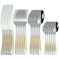 thumbnail image 6 of Water Plated Gold Star Diamond Knife and Fork Stainless Steel Tableware Set Hotel Western Food Steak Knife and Fork Spoon CST, 6 of 6