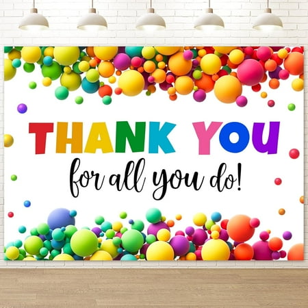 Thank You for All You Do Backdrop Cloth Thanks Party Background Retirement Professors Teachers Doctors Nurses Day Staff Appreciation Party Decorations, Reusable and Washable