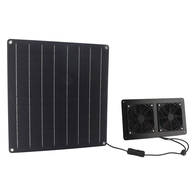 Kit De Ventilador Con Energía Solar, Puerto De Salida DC5521 Kit De Ventilador De Escape Solar De Silicio Monocristalino Para Casa De Mascotas De Invernadero