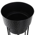 thumbnail image 4 of DecMode 33", 28", 22"H Nesting Black Metal Planter with Tall Black Stands (3 Count), 4 of 9