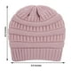 thumbnail image 2 of Gorro de punto para mujer, gorro de esquí con forro de satén, gorro holgado de invierno para niña, 2 of 4