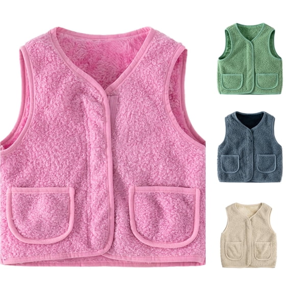 QWERTY Toddler Thick Zipper Vest Warm Sleeveless Jacket for Boys Girls Spring Winter Coat Size 9-10 Years