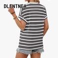 thumbnail image 5 of Dlentnea Womens Striped Tops Short Sleeve Shirts Summer Fashion Outfits Dressy Casual Business Blouse Clothes, 5 of 7