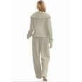 thumbnail image 5 of Lounge Sets For Women 2025 Half Zip Sweatshirt And Wide Leg Sweatpant 2 Piece Outfits Sweatsuit Tracksuit, 5 of 7