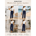 thumbnail image 4 of DOKOTOO Womens Casual Crochet Lace Pants Drawstring Elastic Waist Cropped Pants Lightweight Straight Leg Trousers with Pockets, 4 of 10