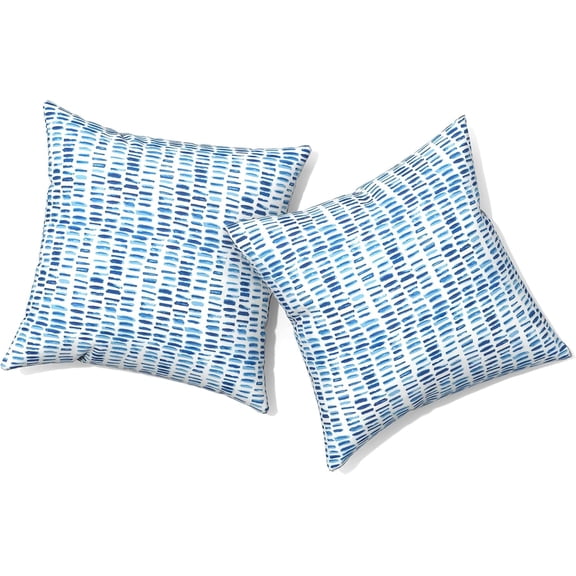 Ryan; Outdoor Pillows for Patio Furniture 18x18 inch, Square Outdoor Throw Pillows , Decorative Toss Pillows for Garden Couch Home Sofa Office Chair, Pack of 2, Pebble Blue
