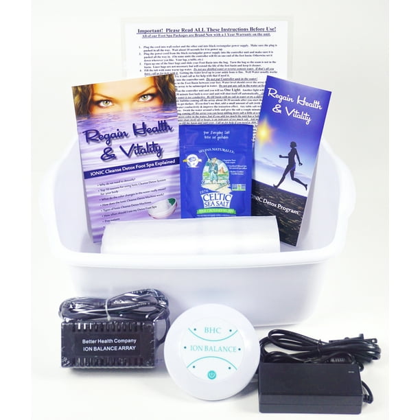 Ionic Detox Foot Spa Bath Chi Cleanse Unit For Home Use Free Sturdy Foot Basin And Long Lasting Rectangular Array