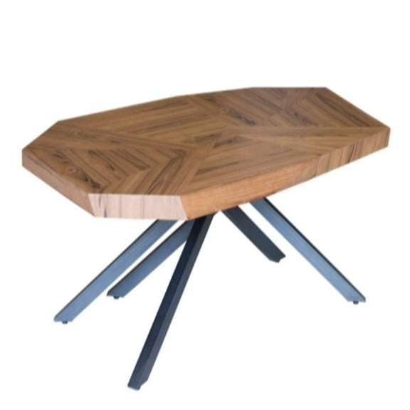 42" Brown And Dark Gray Free form Coffee Table