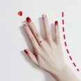 thumbnail image 3 of Juego de 24 uñas acrílicas cortas de gelatina con motivos de fresas y cerezas rojas, 3 of 5