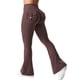 thumbnail image 1 of Leggins YEOREO Brittany Flare con bolsillos para mujer, color marrón ciruela, 1 of 6