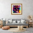 thumbnail image 3 of Stephen Chambers 26x26 Gold Ornate Wood Framed With Double Matting Wall Art Titled - Skull 84, 3 of 6