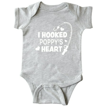 

Inktastic I Hooked Poppy s Heart with Fishing Rod Gift Baby Boy or Baby Girl Bodysuit