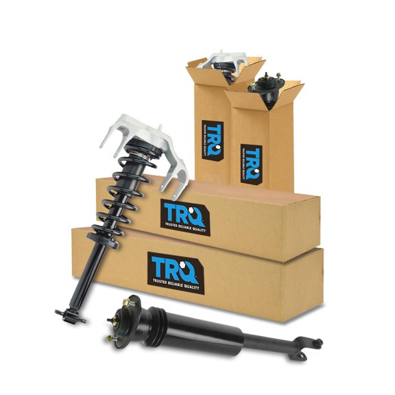 TRQ Front and Rear Complete Strut Assembly & Shock Absorber Kit Complete Strut & Coil Spring Assembly Fits Select 2003-2007 Cadillac CTS