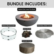 Elementi 42"Lunar Bowl Natural Gas Fire Pit Bundle