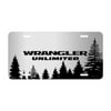 Jeep Wrangler Unlimited Forrest Sillhouette Graphic Brush Special Aluminum Metal License Plate