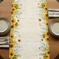 thumbnail image 5 of Table Runners 72 Inches Long Dress Scarves, Sunflower Truck Farmhouse Kitchen/Dining Table Runner, Coffee Tablerunners, Elegant Yellow Floral Summer Botanical 16x72 Inch, 5 of 9