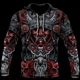 thumbnail image 3 of Sudadera con capucha para hombre nueva con estampado 3D de tatuaje de samurái japonés, tendencia de moda, ropa de manga larga estilo Y2K para hombre, 3 of 5
