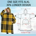 thumbnail image 4 of Oversized Wearable Blanket Hoodie,Yellow Black and Red Checkerboard Checkered Pattern Sherpa Blanket Hoodie with Super Pockets,Super Warm Fuzzy Pullover for Women & Men, 4 of 6