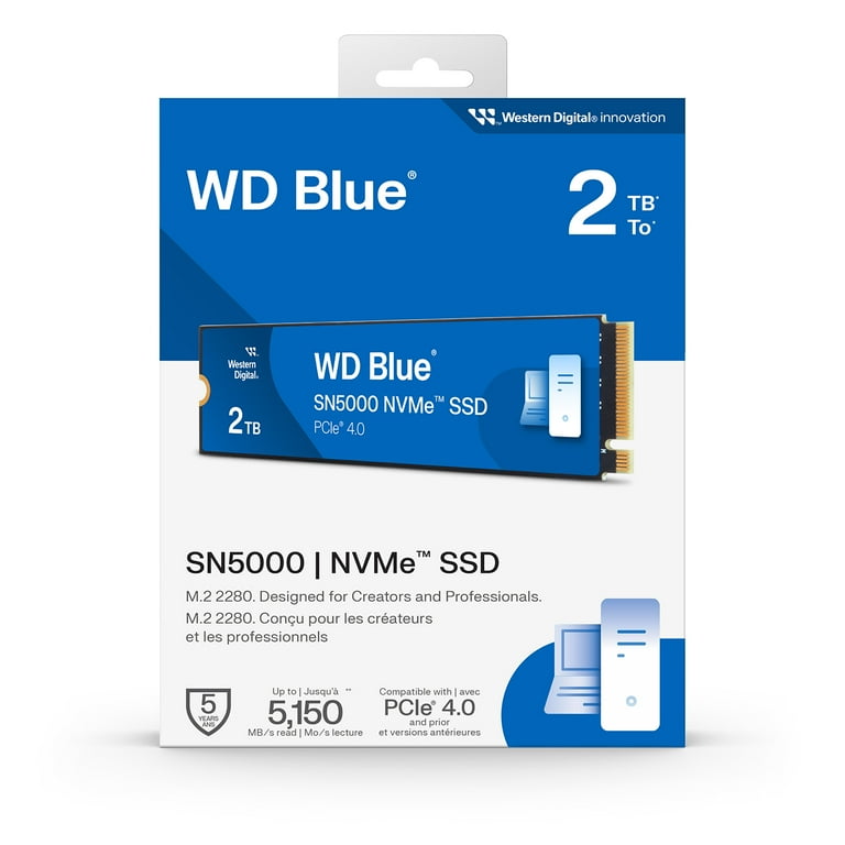Western Digital 2TB WD Blue SN5000 NVMe SSD, PCIe Gen 4.0 Internal
