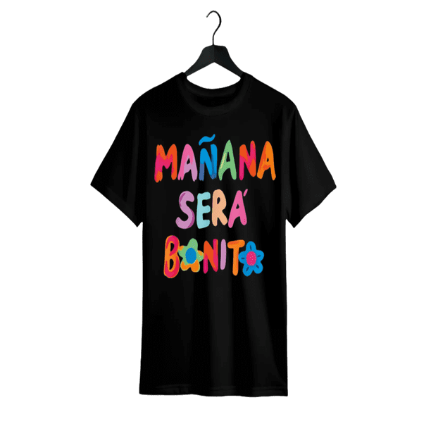 Camiseta informal con estampado "Mañana Será Bonito" para mujer: manga corta, cuello redondo, ligera, para todo el año, con diseño floral y de estrellas, ideal para primavera y verano | Top con estamp