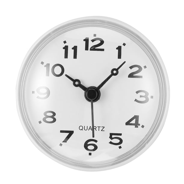 BRIGHTFUFU Reloj de pared impermeable de 1 pieza, reloj de pared silencioso para baño, reloj colgante con ventosa