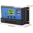thumbnail image 2 of Charge Controller Regulator, 12V/24V Dual USB Solar Panel Charge Controller, Smart Solar Panel Battery Regulator with LCD Display 10A/20A/30A (YJSS 20, 2 of 5